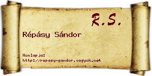 Répásy Sándor névjegykártya