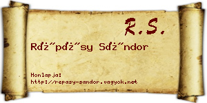 Répásy Sándor névjegykártya